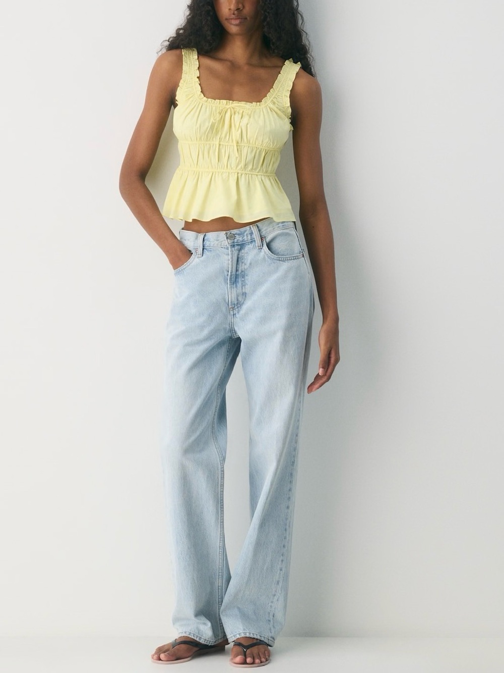 Sunday Best Helena Poplin Top Butter Yellow Lemonade - Picture 4 of 11